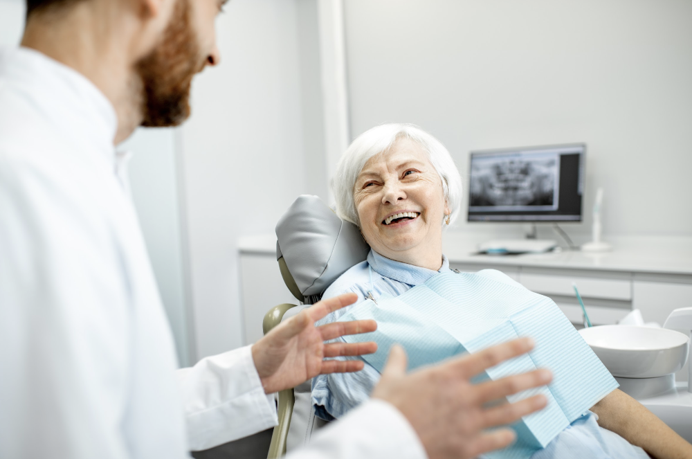 woman with a new dental implant in coral gables